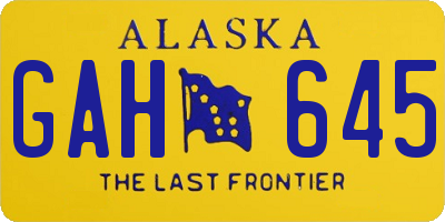 AK license plate GAH645