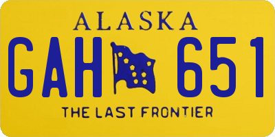 AK license plate GAH651