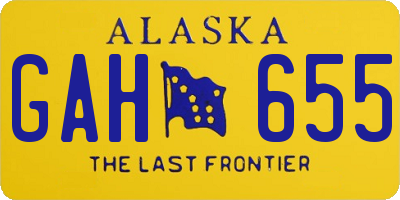AK license plate GAH655