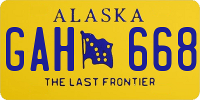 AK license plate GAH668