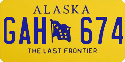 AK license plate GAH674