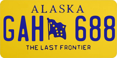 AK license plate GAH688