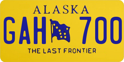AK license plate GAH700
