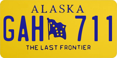 AK license plate GAH711