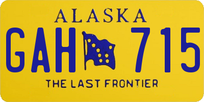 AK license plate GAH715