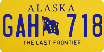 AK license plate GAH718
