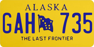 AK license plate GAH735
