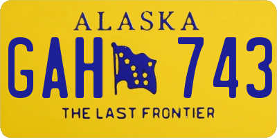 AK license plate GAH743