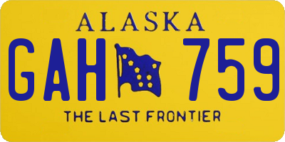 AK license plate GAH759