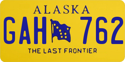 AK license plate GAH762