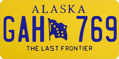 AK license plate GAH769