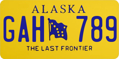 AK license plate GAH789