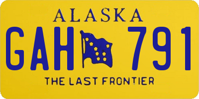 AK license plate GAH791
