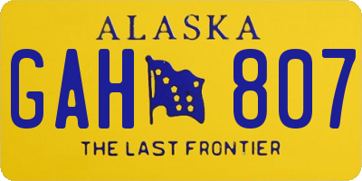 AK license plate GAH807