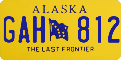 AK license plate GAH812