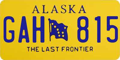 AK license plate GAH815