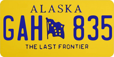 AK license plate GAH835