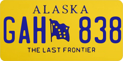 AK license plate GAH838