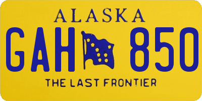 AK license plate GAH850