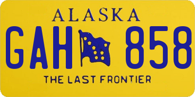 AK license plate GAH858