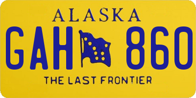 AK license plate GAH860