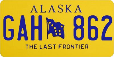 AK license plate GAH862