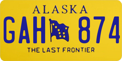AK license plate GAH874