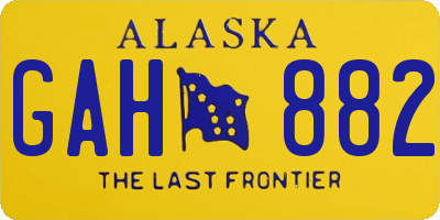 AK license plate GAH882