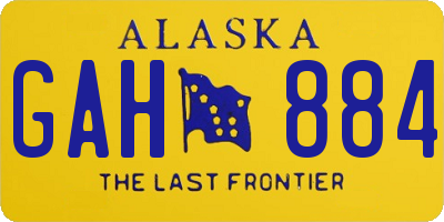 AK license plate GAH884