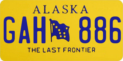 AK license plate GAH886