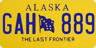 AK license plate GAH889