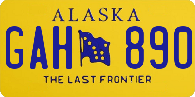 AK license plate GAH890