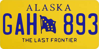 AK license plate GAH893
