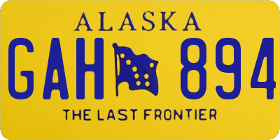 AK license plate GAH894