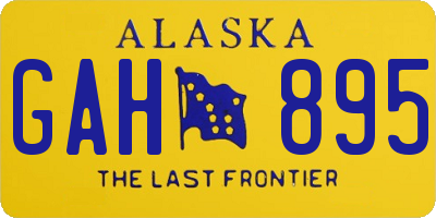 AK license plate GAH895
