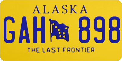 AK license plate GAH898