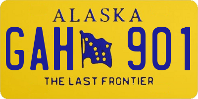 AK license plate GAH901