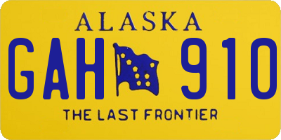 AK license plate GAH910