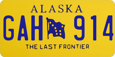 AK license plate GAH914