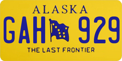 AK license plate GAH929