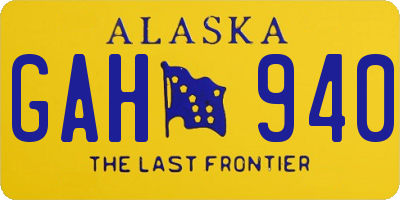 AK license plate GAH940