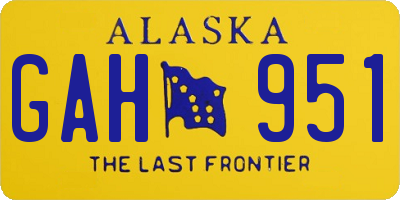 AK license plate GAH951