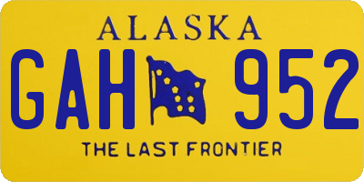 AK license plate GAH952