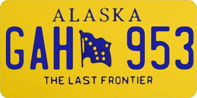 AK license plate GAH953