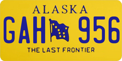 AK license plate GAH956