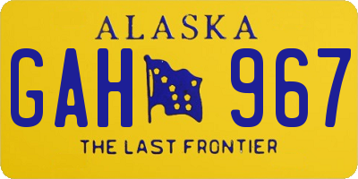 AK license plate GAH967