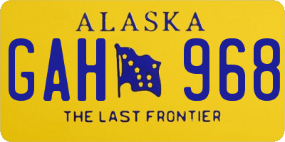 AK license plate GAH968