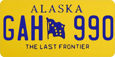 AK license plate GAH990