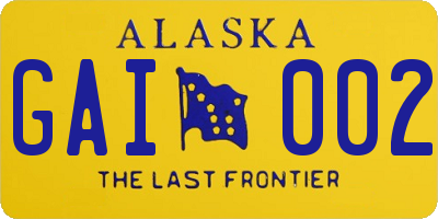 AK license plate GAI002