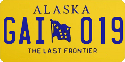 AK license plate GAI019